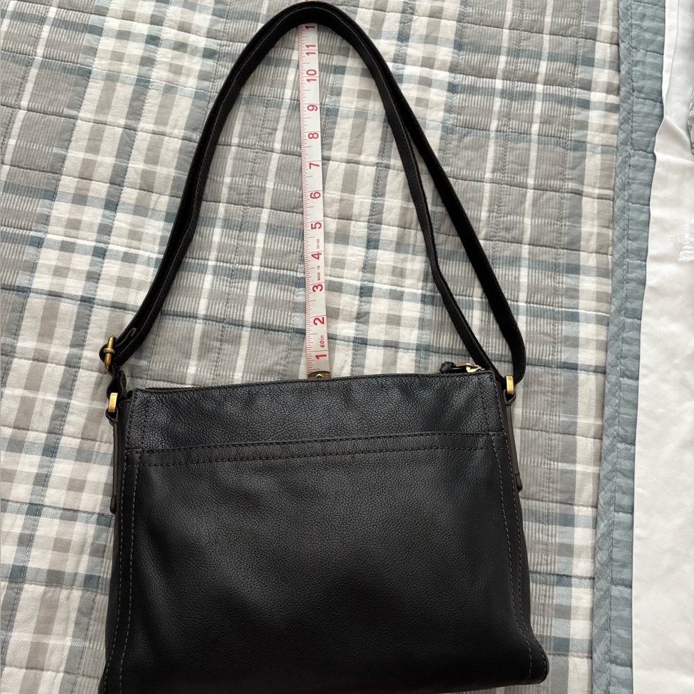 Fossil black leather shoulder/crossbody bag